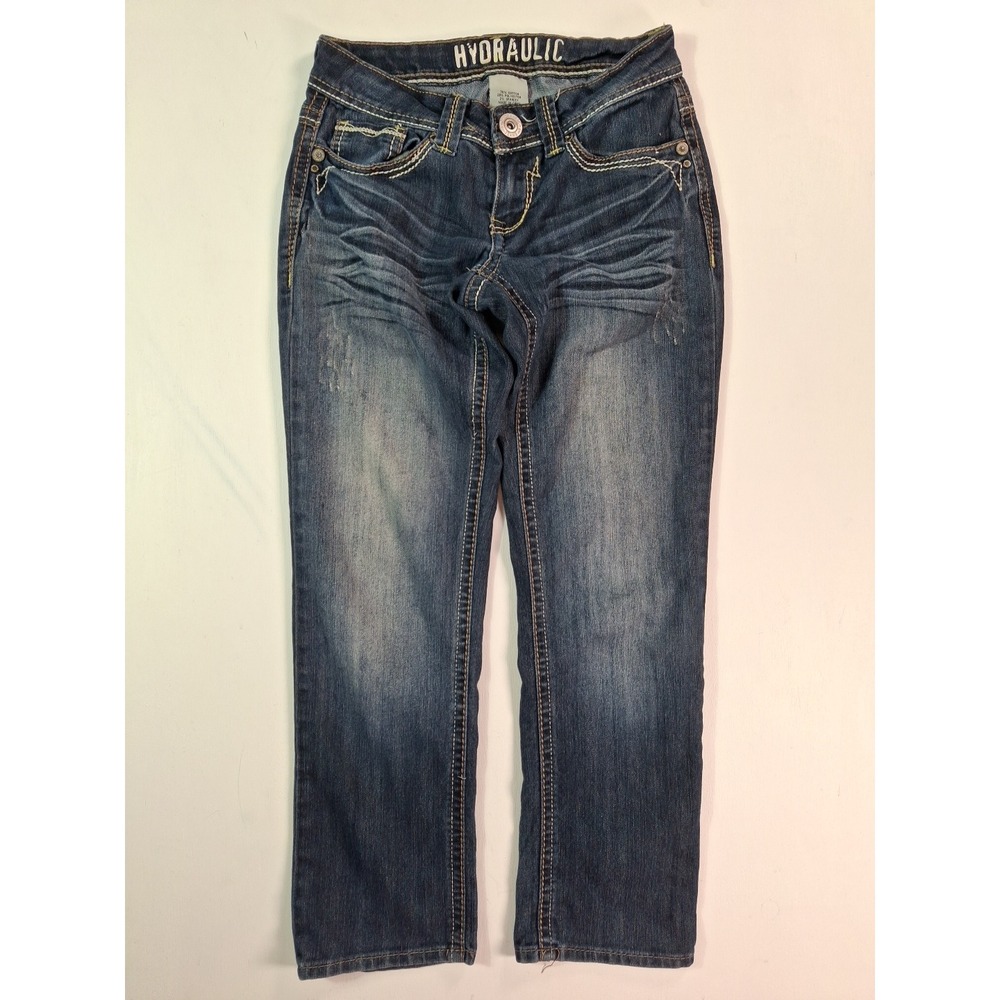 Hydraulic Gramercy Women's Jeans 1/2 Capri Size 28 Embroidered Pockets Y2K